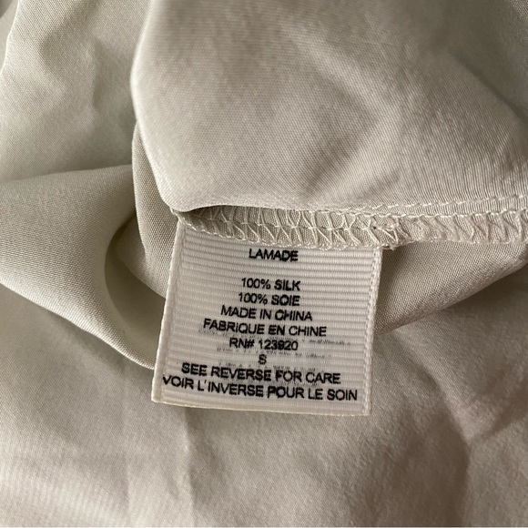 LA made Light Green Silk Ruffled Sleeveless Blouse - Picture 6 of 8